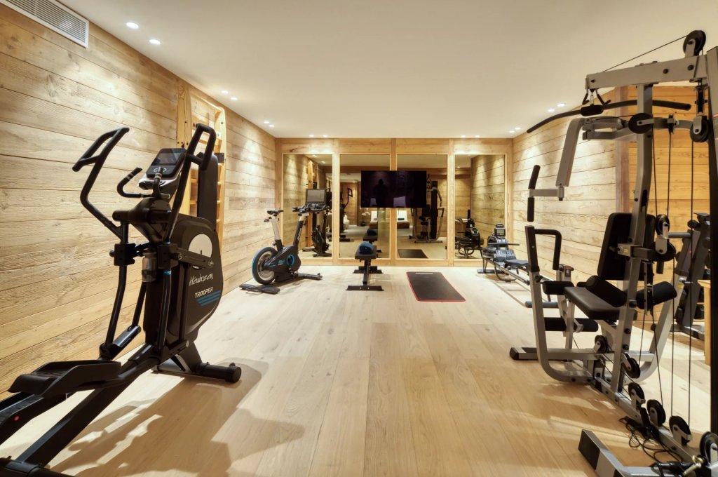 Salle de fitness équipée, chalet de luxe Alpes du Sud