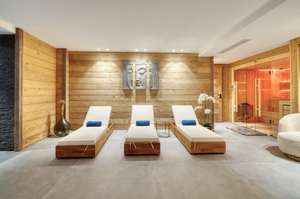 Espace détente et sauna, chalet Flocon d'Auron Alpes-Maritimes