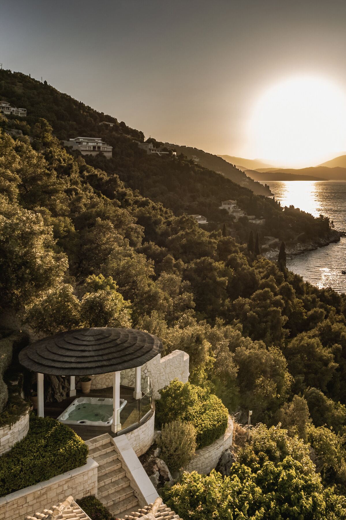 Jacuzzi sur la colline, villa de luxe Corfu