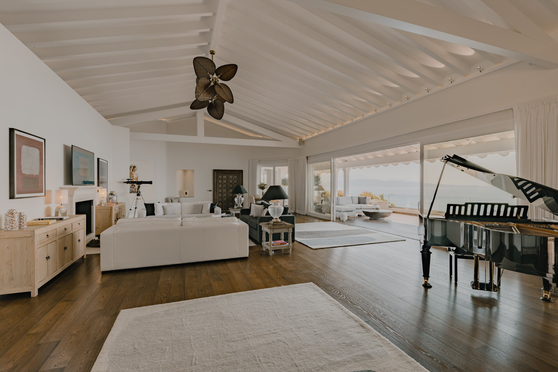 Salon principal, villa de luxe Corfu