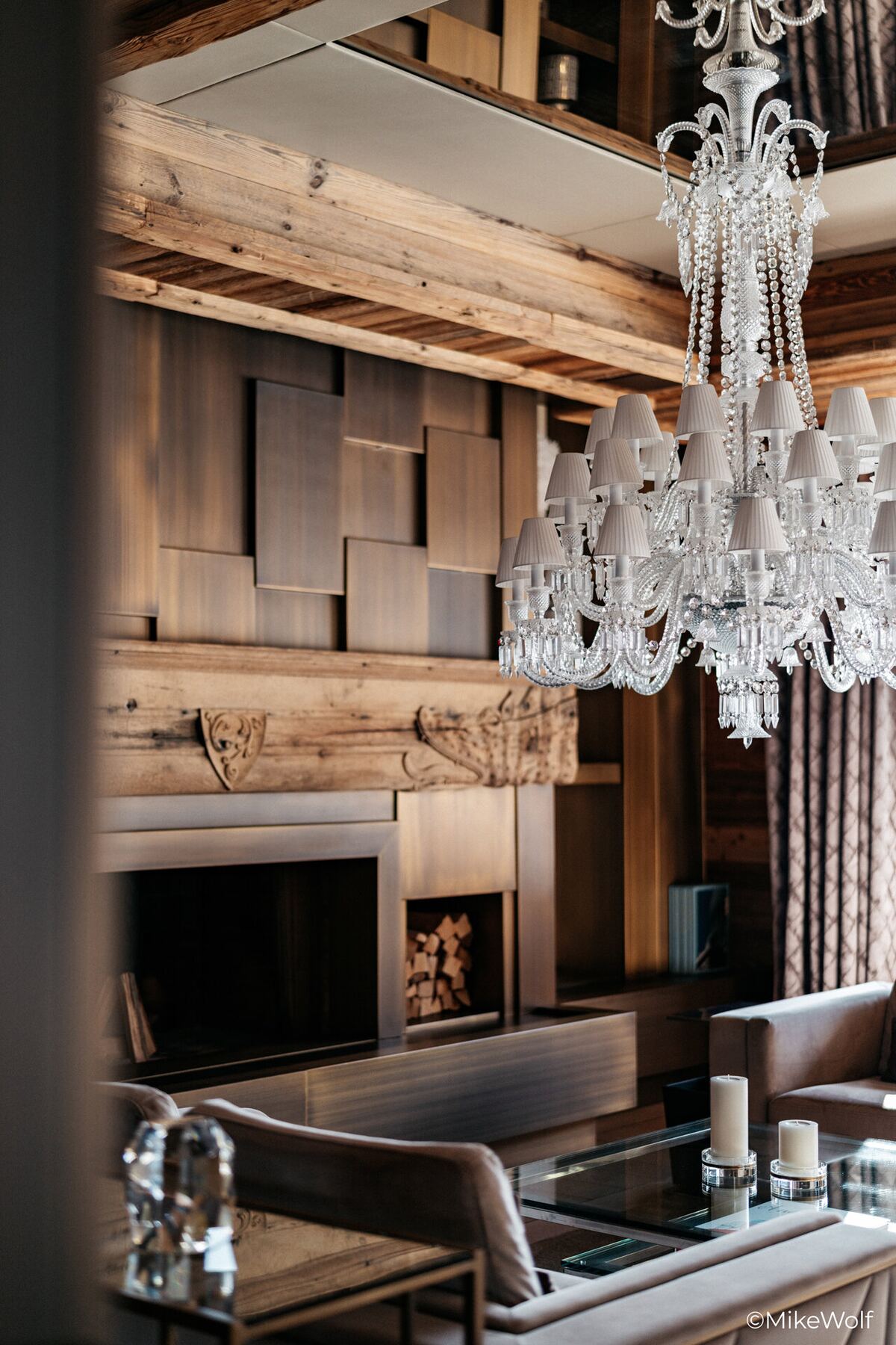 Salon, chalet de luxe à Crans-Montana