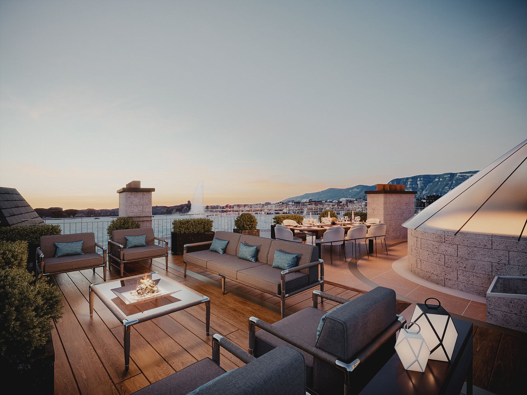 Appartement de luxe à Genève, résidence privée sur le quai Wilson face au lac Léman