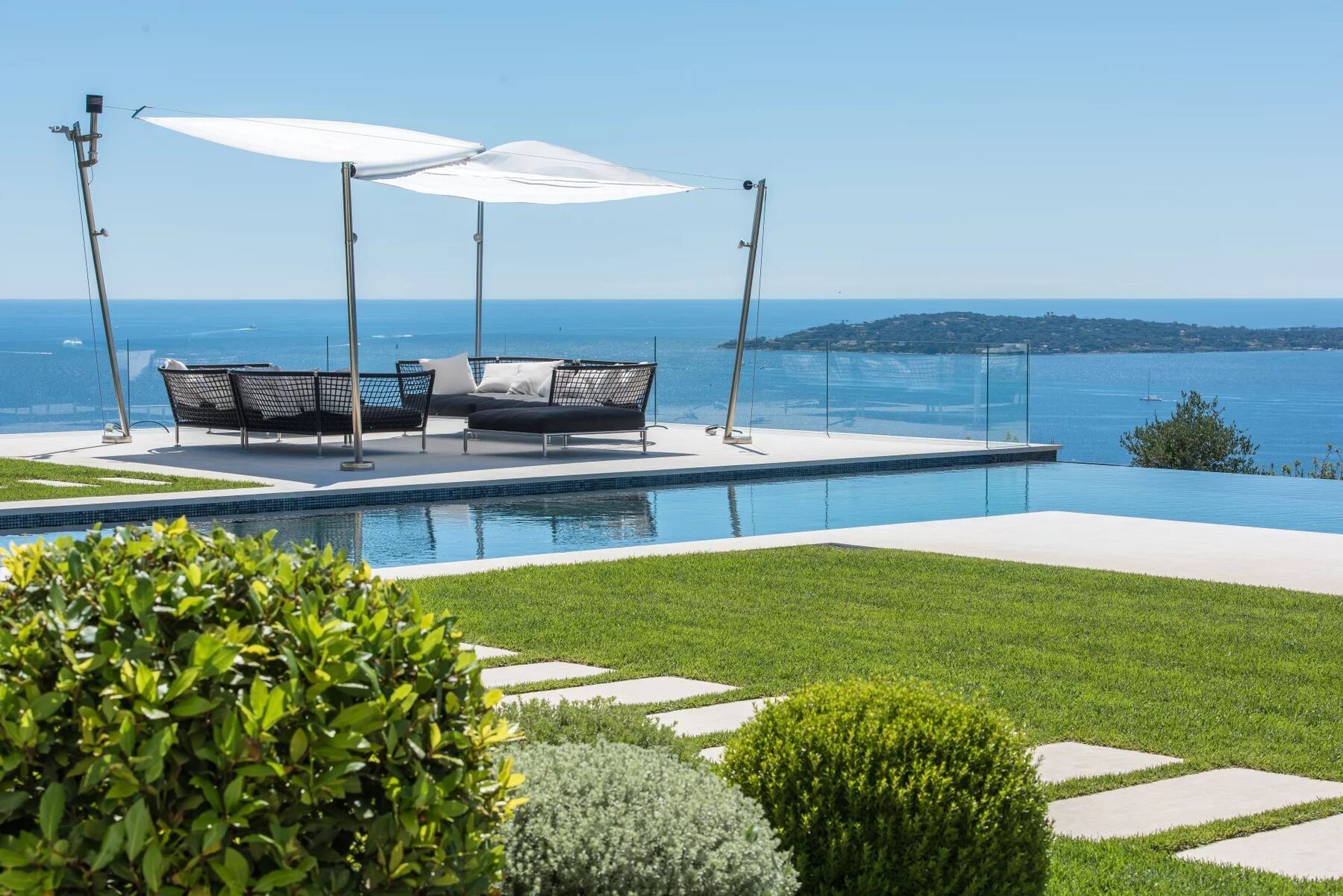 Espaces de réception, villa de luxe Saint-Tropez